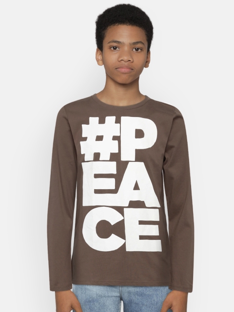 

The Childrens Place Boys Brown Printed Round Neck T-shirt