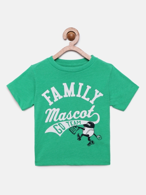

The Childrens Place Boys Green Printed Round Neck T-shirt