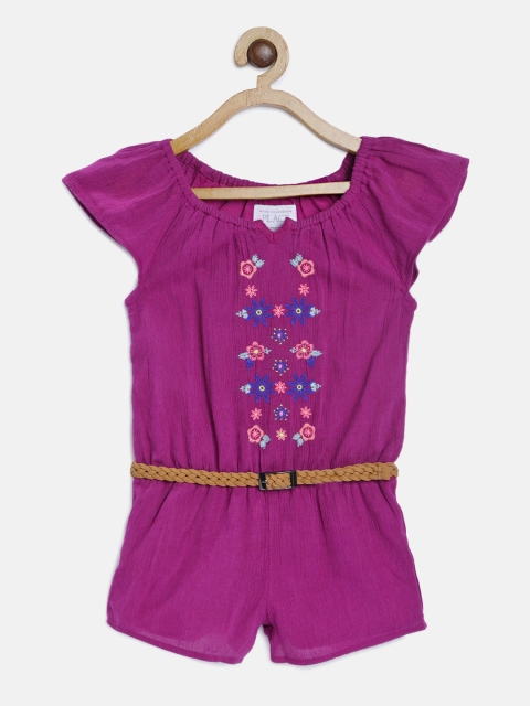 

The Childrens Place Girls Pink Solid Playsuit