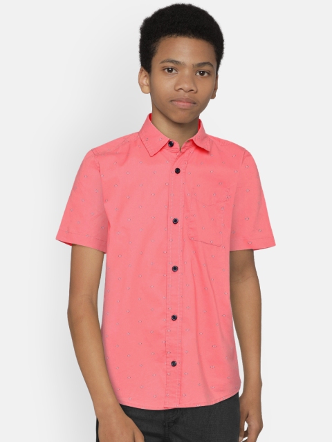 

The Childrens Place Boys Pink Regular Fit Printed Casual Shirt