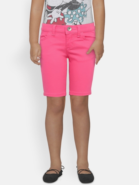 

The Childrens Place Girls Pink Solid Regular Fit Shorts