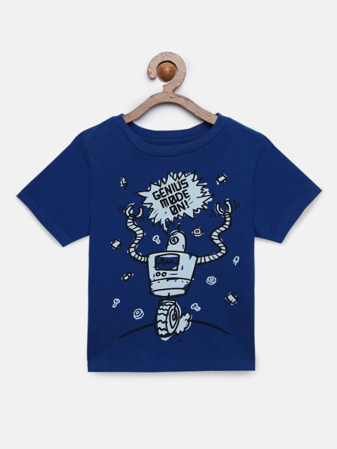 

The Childrens Place Boys Blue Printed Round Neck T-shirt
