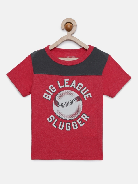

The Childrens Place Boys Red Printed Round Neck T-shirt