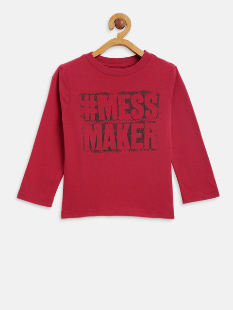 

The Childrens Place Boys Red Printed Round Neck T-shirt