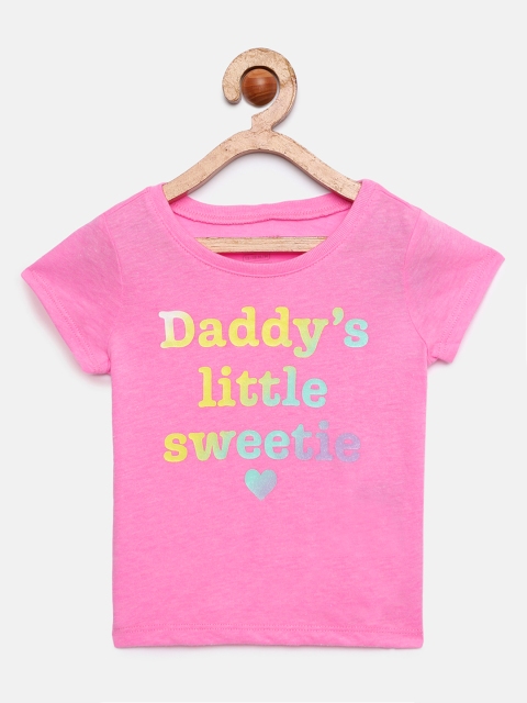 

The Childrens Place Girls Pink Printed Round Neck T-shirt