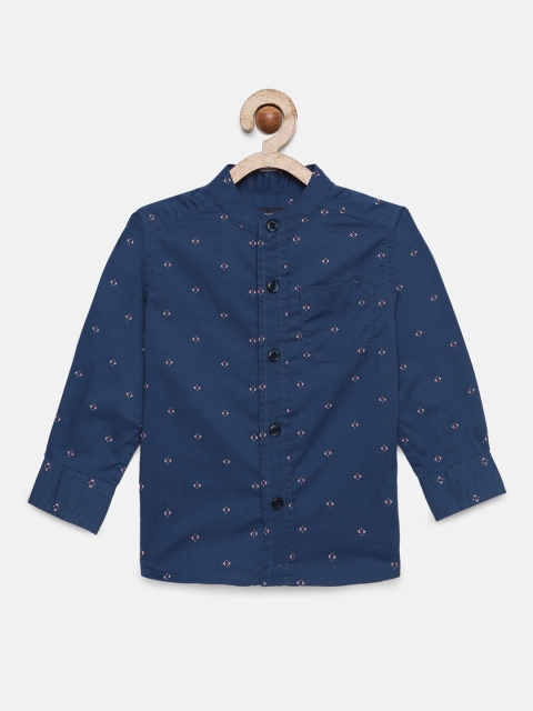

The Childrens Place Boys Blue Regular Fit Printed Casual Shirt