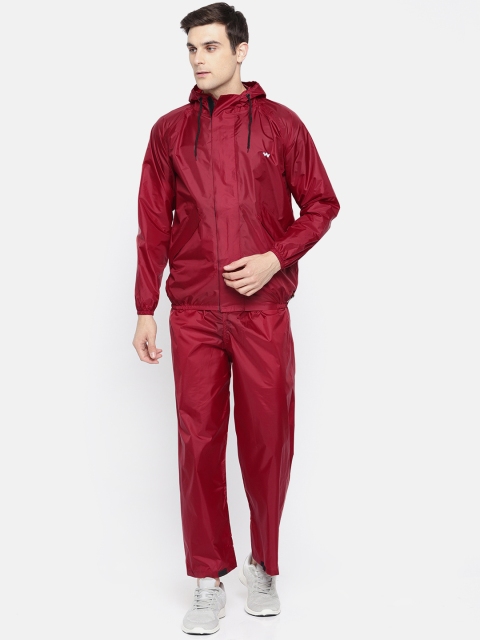 

Wildcraft Men Maroon Solid Hooded Rain Suit