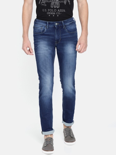

U.S. Polo Assn. Denim Co. Men Blue Brandon Slim Fit Mid-Rise Clean Look Stretchable Jeans