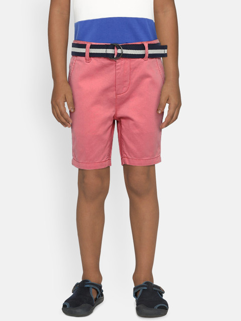 

The Childrens Place Boys Pink Solid Regular Fit Chino Shorts