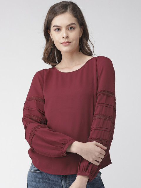 

Marks & Spencer Women Burgundy Solid Top