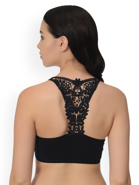 

mod & shy Black Solid Non-Wired Lightly Padded Bralette Bra MS39