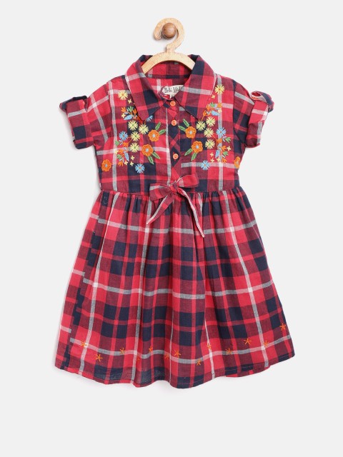 

Bella Moda Girls Red & Navy Checked Shirt Dress