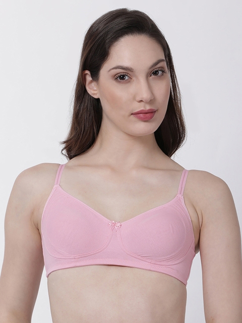 

DIXCY SCOTT Slimz Pink Solid Non-Wired Non Padded Everyday Bra PR8840BR