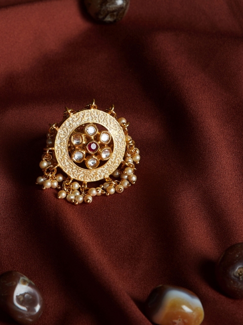 

PANASH Gold-Plated Stone Studded Cocktail Ring
