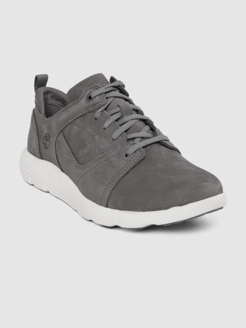 

Timberland Men Grey Solid FLYROAM OX MD Nubuck Leather Sneakers