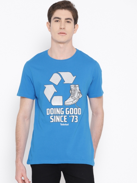 

Timberland Men Blue Printed Round Neck T-shirt