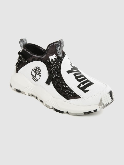 

Timberland Men White & Black Printed Ripcord Fabric Sneakers