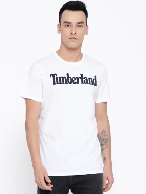 

Timberland Men White & Black Printed Tree & Linear T-Shirt