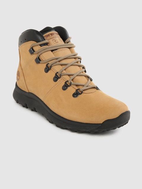

Timberland Men Camel Brown World Hiker Mid-Top Nubuck Hiking Boots