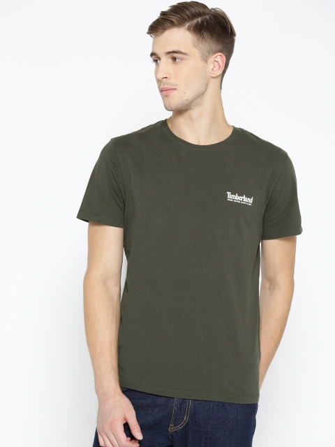 

Timberland Men Olive Green AF Statement Reg Printed Back T-shirt, Charcoal