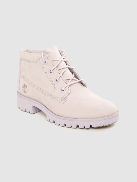 

Timberland Women Lavneder Nubuck Leather Mid-Top Lite Nelie Chukka Boots, Lavender