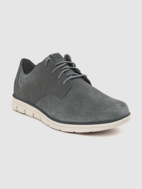 

Timberland Men Charcoal Grey Bradstreet Mixed-Media OX Leather Derbys