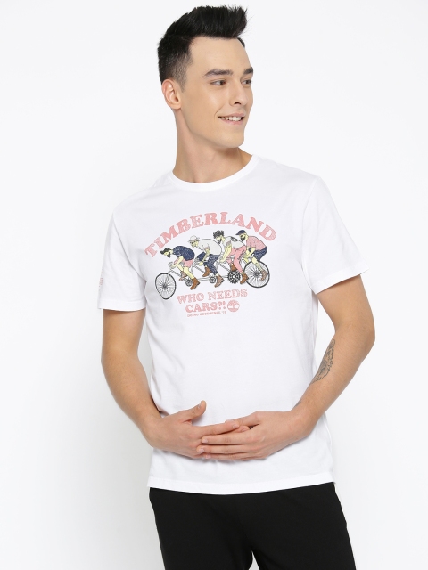 

Timberland Men White Kennebec River Graphic Print Round Neck T-shirt