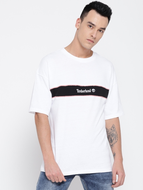 

Timberland Men White Stripe Box Fit Linear T-shirt