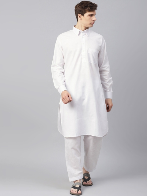 

SOJANYA Men White Solid Kurta with Pyjamas