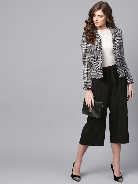

Femella Women Black Smart Fit Solid Culottes