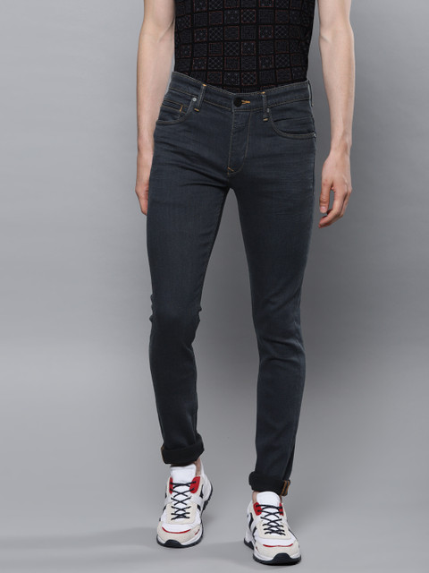 

Louis Philippe Jeans Men Grey Albert Super Slim Fit Low-Rise Clean Look Stretchable Jeans