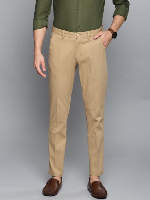 

Louis Philippe Sport Men Khaki Solid Comfy Tapered Fit Smart Casual Chinos