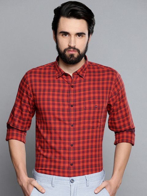 

Louis Philippe Sport Men Red Slim Fit Checked Smart Casual Shirt