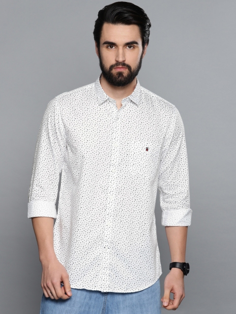 

Louis Philippe Sport Men White Super Slim Fit Printed Casual Shirt