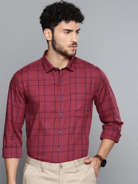 

Louis Philippe Sport Men Maroon & Blue Checked Super Slim Fit Smart Casual Shirt