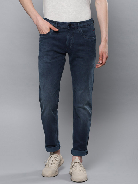 

Louis Philippe Jeans Men Navy Blue Matt Slim Fit Low-Rise Clean Look Stretchable Jeans