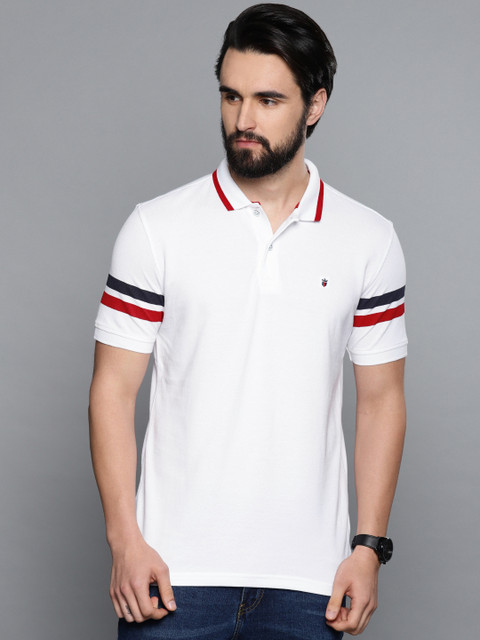 

Louis Philippe Sport Men White Solid Polo Collar T-shirt