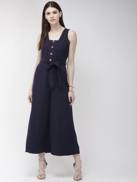 

20Dresses Women Navy Blue Solid Basic Jumpsuit