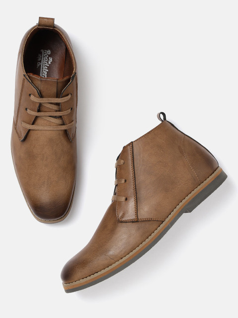 

Roadster Men Brown Solid Mid-Top Flat Boots