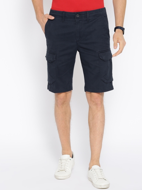 

Timberland Men Navy Blue Webster Lake Str Twill Solid Straight Fit Cargo Shorts