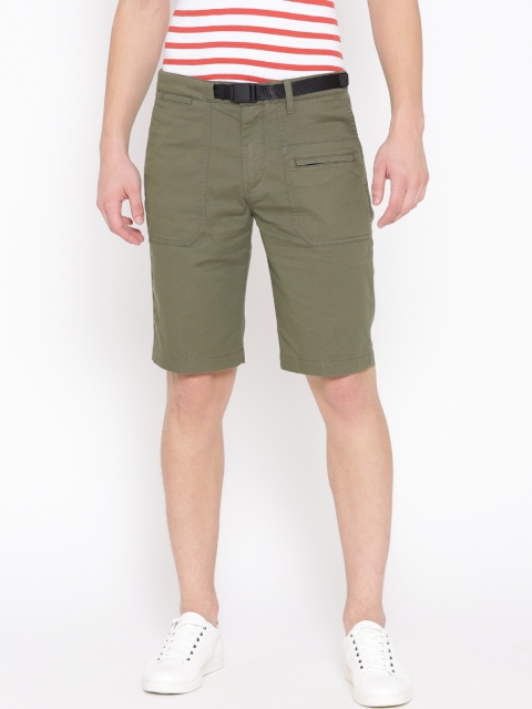 

Timberland Men Olive Green AF Squam LK Straight Utility Solid Shorts