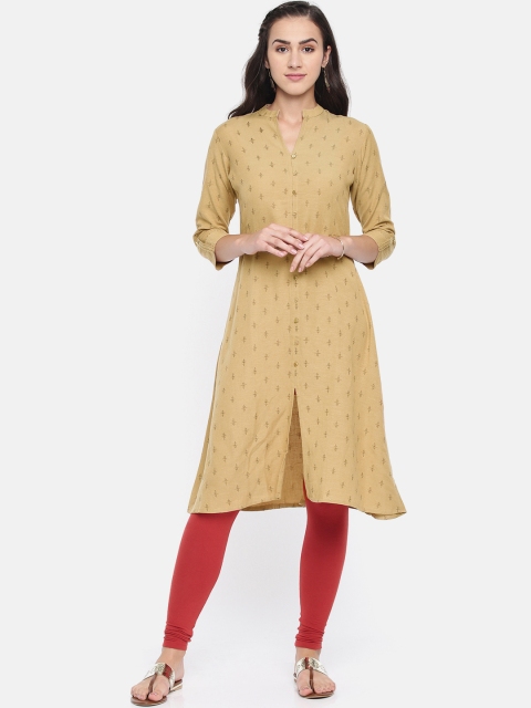 

Span Women Beige Printed A-Line Kurta