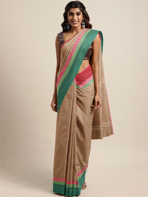 

The Chennai Silks Classicate Brown Pure Cotton Woven Design Chettinad Saree