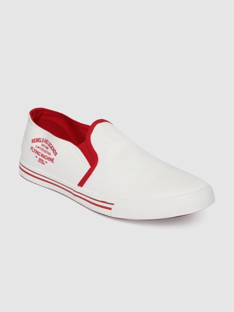

Flying Machine Men Off-White Slip-On Sneakers