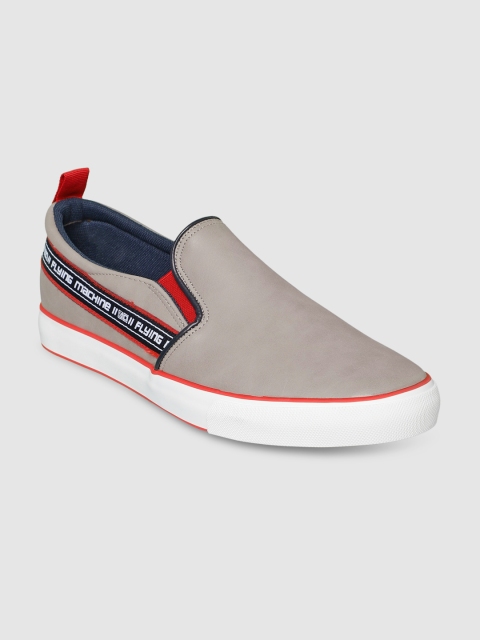 

Flying Machine Men Grey Slip-On Sneakers