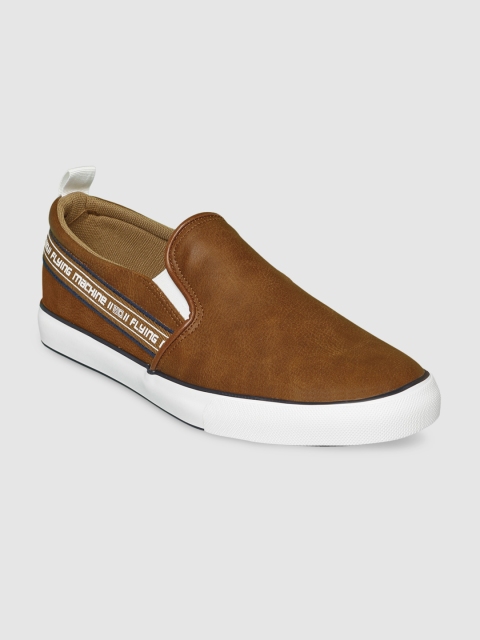 

Flying Machine Men Tan-Brown Slip-On Sneakers