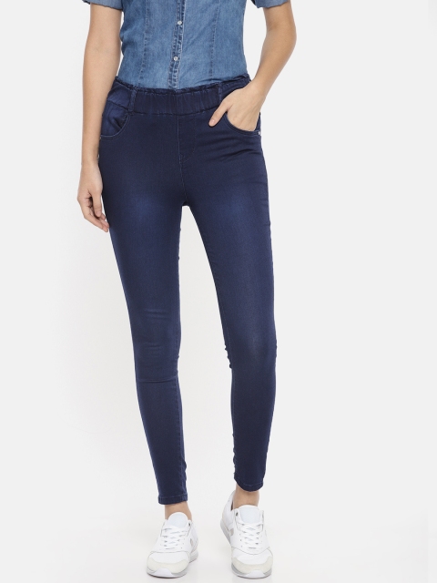 

Kraus Jeans Women K4050 Blue Regular Fit Mid-Rise Clean Look Stretchable Cropped Jeans