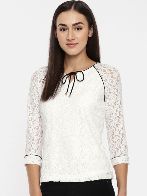 

Kraus Jeans Women White Self Design Top