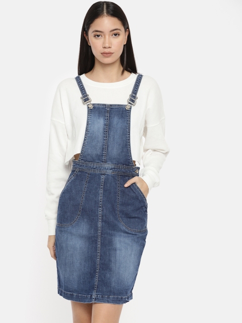 

Kraus Jeans Women Blue Washed Denim Dungaree