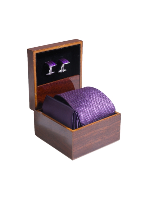 

Alvaro Castagnino Men Purple & Silver-Toned Accessory Gift Set